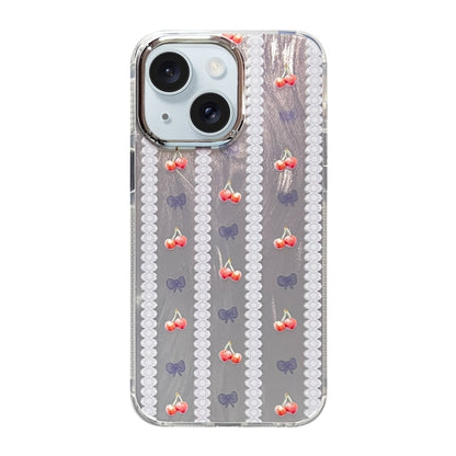 ELECTROPRIME For iPhone 15 Cooling Flash Feather TPU + PC Phone Case(Cherry)
