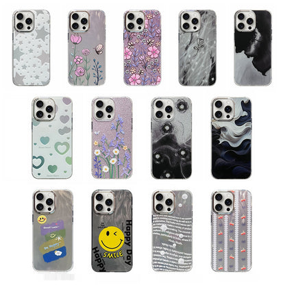 ELECTROPRIME For iPhone 15 Cooling Flash Feather TPU + PC Phone Case(Pearl)