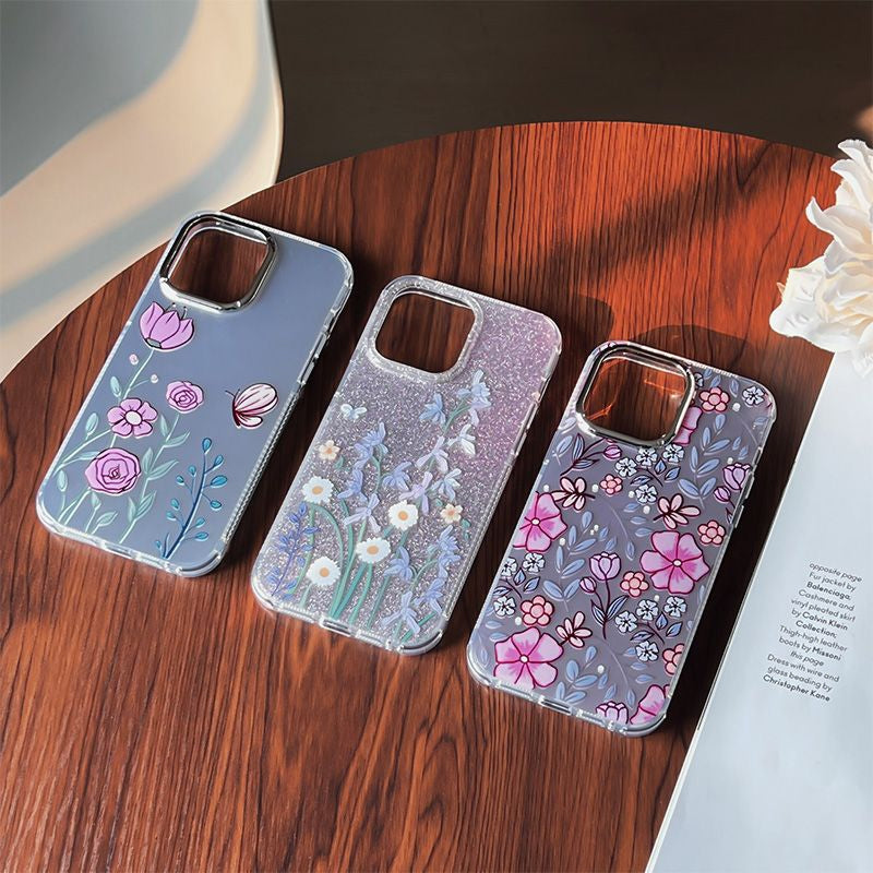 ELECTROPRIME For iPhone 15 Cooling Flash Feather TPU + PC Phone Case(Daisy)