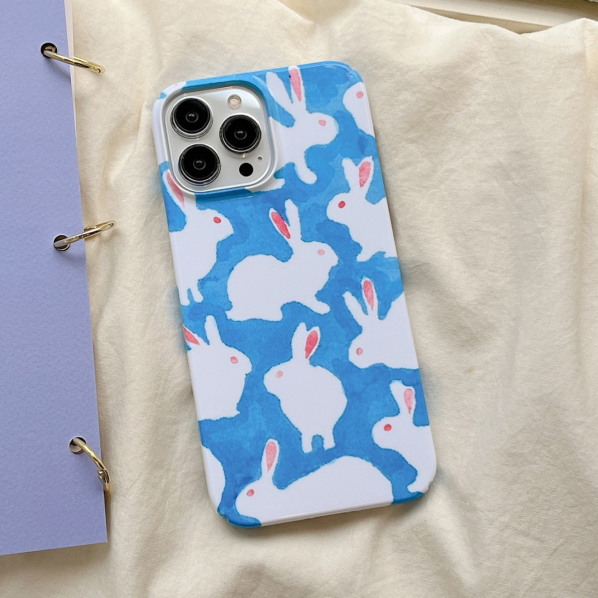 ELECTROPRIME For iPhone 15 Plus Cartoon Film Craft Hard PC Phone Case(Graffiti Rabbit)