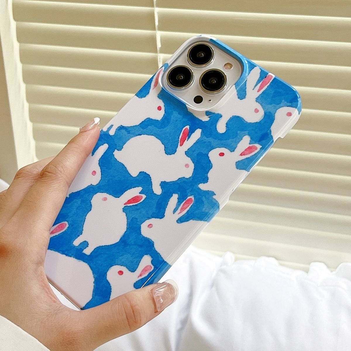 ELECTROPRIME For iPhone 15 Plus Cartoon Film Craft Hard PC Phone Case(Graffiti Rabbit)