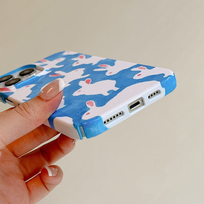 ELECTROPRIME For iPhone 15 Plus Cartoon Film Craft Hard PC Phone Case(Graffiti Rabbit)