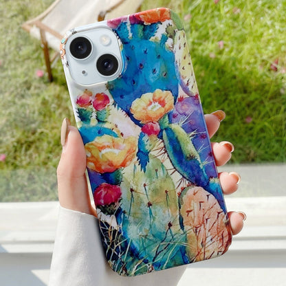 ELECTROPRIME For iPhone 15 Varnishing Water Stick PC Phone Case(Cactus Spines)