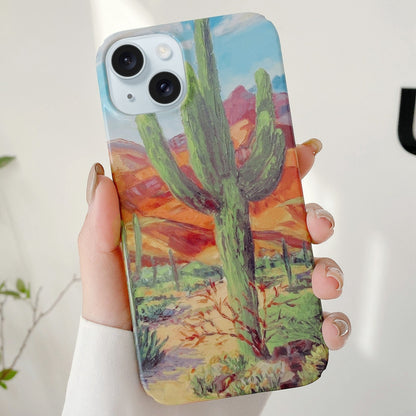 ELECTROPRIME For iPhone 15 Varnishing Water Stick PC Phone Case(Cactus)