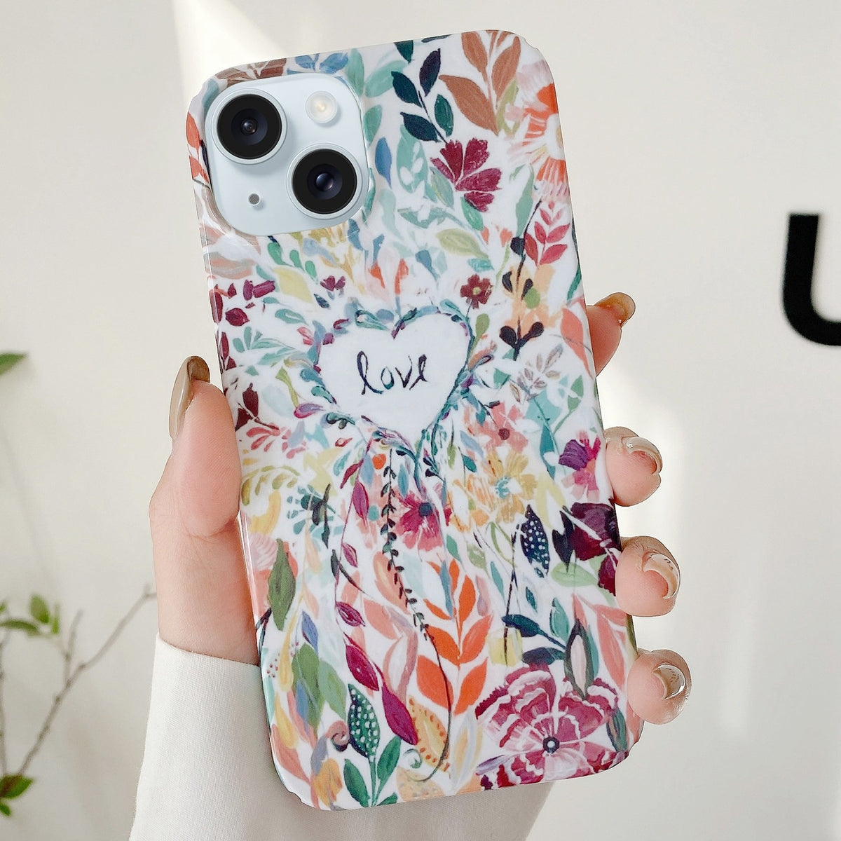 ELECTROPRIME For iPhone 15 Varnishing Water Stick PC Phone Case(Love)