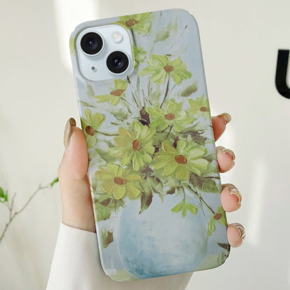 ELECTROPRIME For iPhone 15 Plus Varnishing Water Stick PC Phone Case(Small Chrysanthemum)