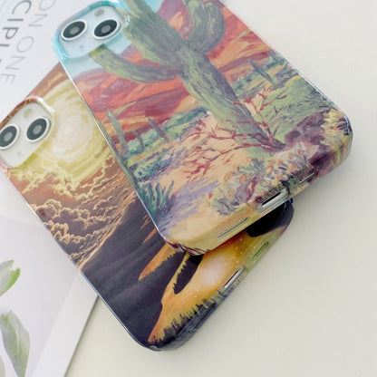 ELECTROPRIME For iPhone 15 Plus Varnishing Water Stick PC Phone Case(Small Chrysanthemum)