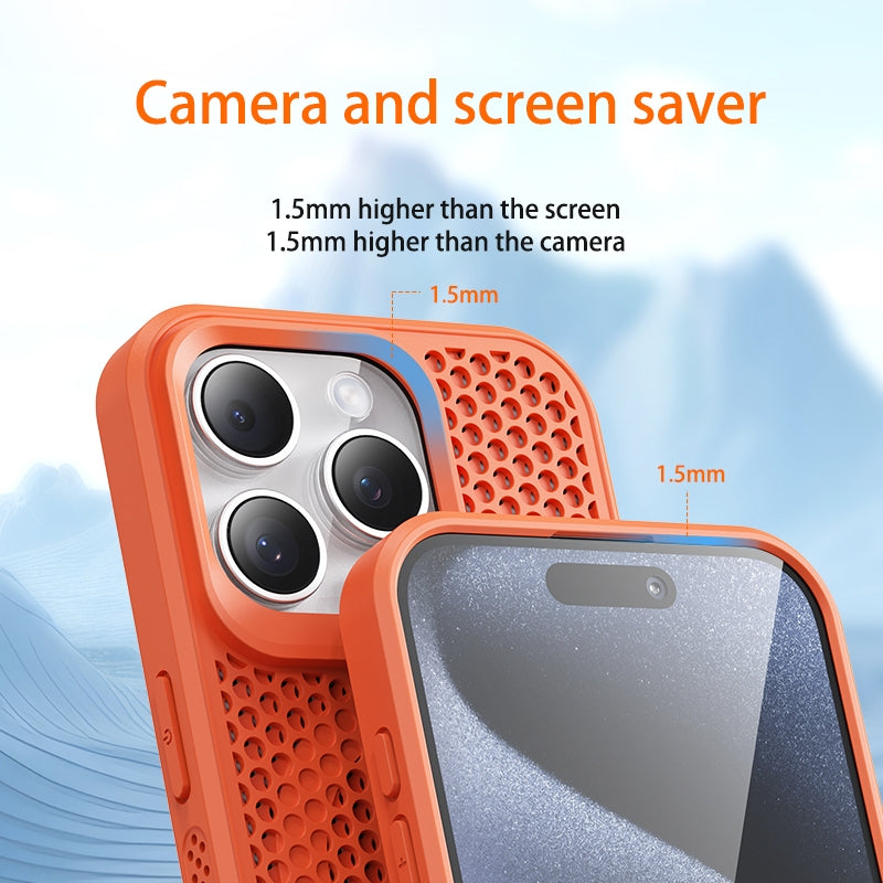 ELECTROPRIME For iPhone 15 Plus Heat Dissipation Phone Case(Sky Blue)