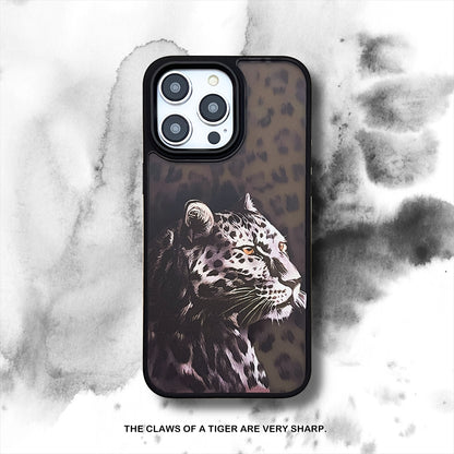ELECTROPRIME For iPhone 15 Skin Feel Matte TPU+PC Shockproof Phone Case(Leopard)