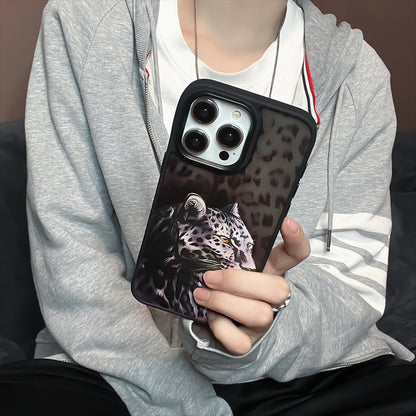 ELECTROPRIME For iPhone 15 Skin Feel Matte TPU+PC Shockproof Phone Case(Leopard)