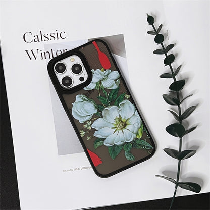 ELECTROPRIME For iPhone 15 Skin Feel Matte TPU+PC Shockproof Phone Case(Camellia)