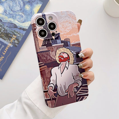 ELECTROPRIME For iPhone 15 Precise Hole Oil Painting Glossy PC Phone Case(Tower)