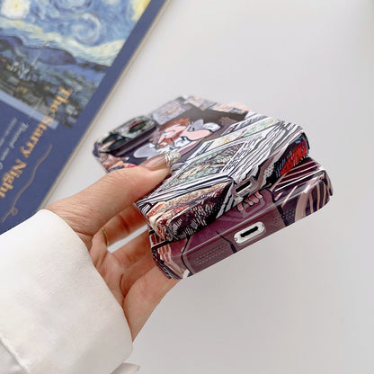 ELECTROPRIME For iPhone 15 Plus Precise Hole Oil Painting Glossy PC Phone Case(Train)