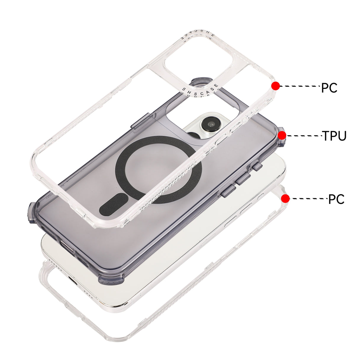 ELECTROPRIME For iPhone 15 Plus Dreamland MagSafe Magnetic 3 in 1 TPU + PC Phone Case(Transparent)