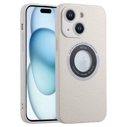 ELECTROPRIME For iPhone 15 Litchi Texture MagSafe TPU Full Coverage Shockproof Phone Case(White)