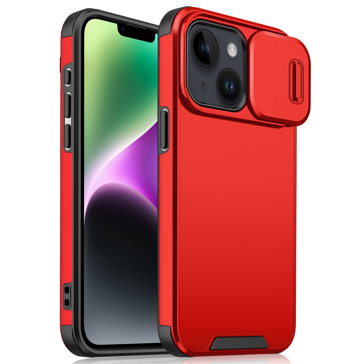 ELECTROPRIME For iPhone 15 Plus / 14 Plus Sliding Camshield TPU + PC Phone Case(Red)