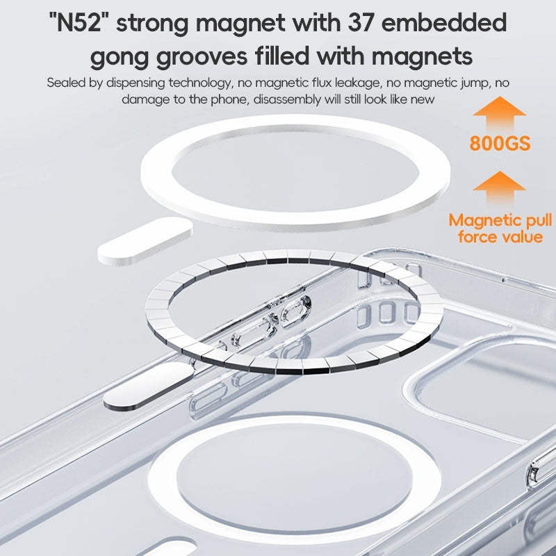 ELECTROPRIME For iPhone 15 Plus ZGA Magsafe Clear PC Hybrid TPU Phone Case(Transparent)