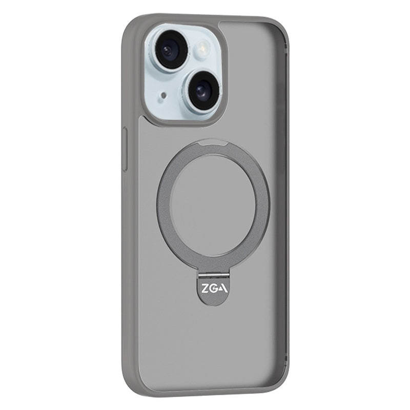 ELECTROPRIME For iPhone 15 Plus ZGA Magsafe Holder PC Hybrid TPU Phone Case(Grey)