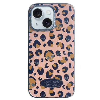 ELECTROPRIME For iPhone 15 Glitter Powder Leopard Print PC + TPU Phone Case(Brown)