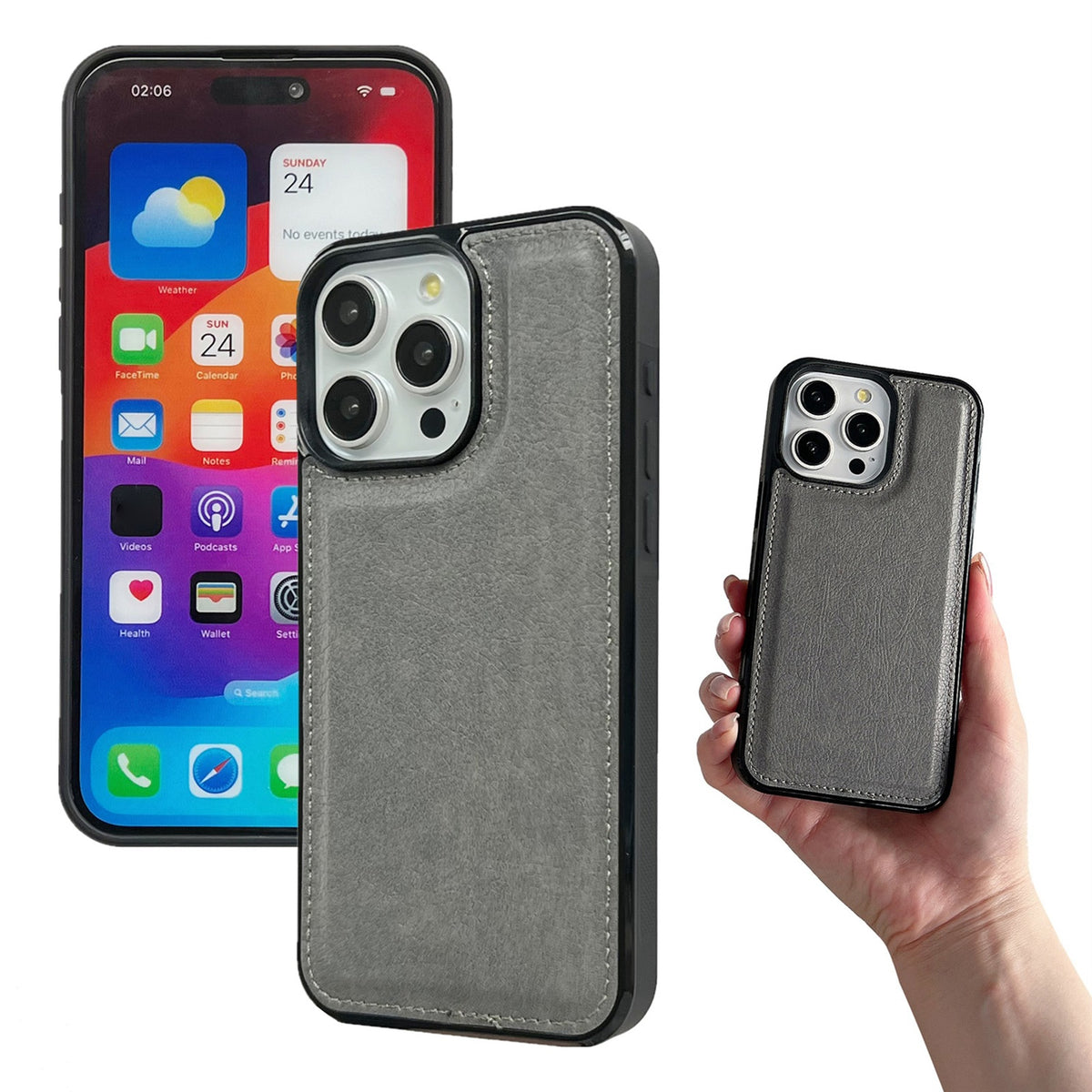 ELECTROPRIME For iPhone 15 Plus Multifunctional Seven Cards Wallet Leather Phone Case(Grey)
