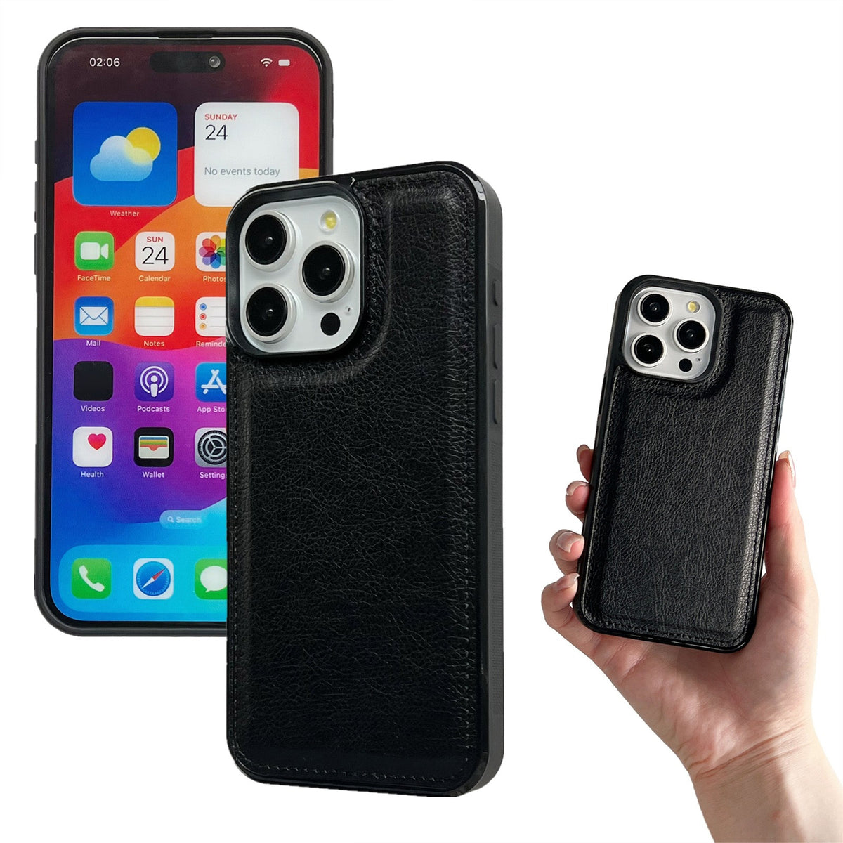 ELECTROPRIME For iPhone 15 Multifunctional Seven Cards Wallet Leather Phone Case(Black)