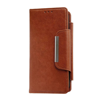 ELECTROPRIME For iPhone 15 Multifunctional Seven Cards Wallet Leather Phone Case(Brown)