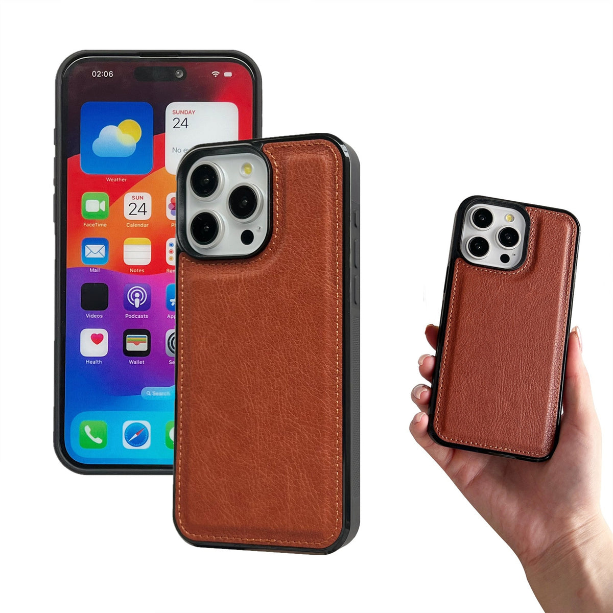 ELECTROPRIME For iPhone 15 Multifunctional Seven Cards Wallet Leather Phone Case(Brown)