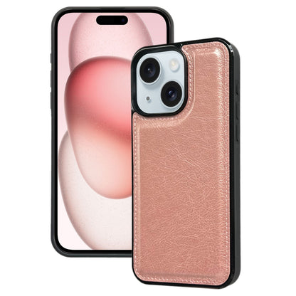 ELECTROPRIME For iPhone 15 Plus Cowhide Texture Back Cover Phone Case(Rose Gold)