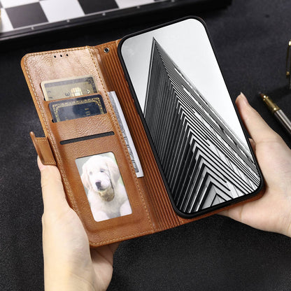 ELECTROPRIME For iPhone 15 Simple 6-Card Wallet Leather Phone Case(Brown)