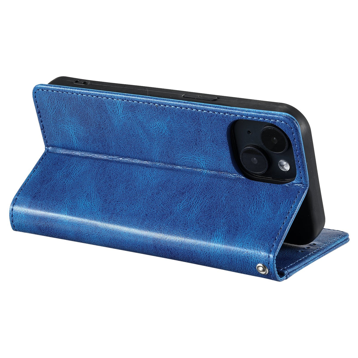 ELECTROPRIME For iPhone 15 Simple 6-Card Wallet Leather Phone Case(Blue)