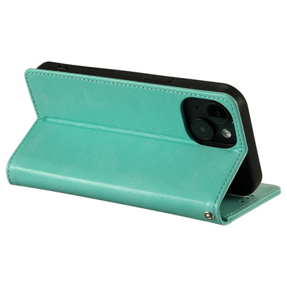 ELECTROPRIME For iPhone 15 Simple 6-Card Wallet Leather Phone Case(Green)