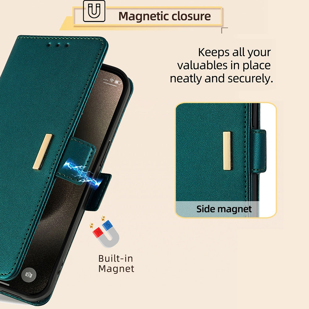 ELECTROPRIME For iPhone 15 Crossbody Chain Leather Phone Case(Green)