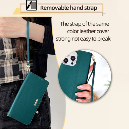 ELECTROPRIME For iPhone 15 Crossbody Chain Leather Phone Case(Green)