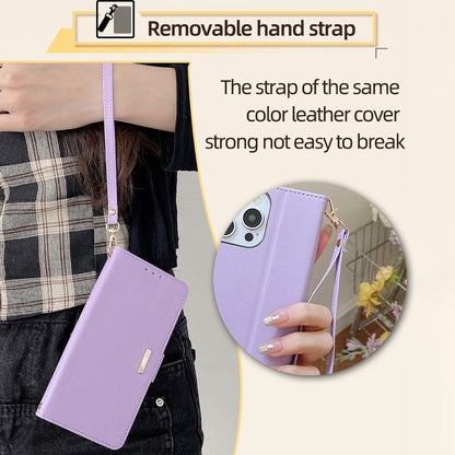ELECTROPRIME For iPhone 15 Crossbody Chain Leather Phone Case(Purple)