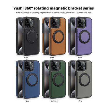 ELECTROPRIME For iPhone 15 Plus Yashi 360 Degree Rotating MagSafe Bracket Phone Case(Purple)
