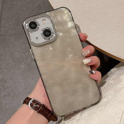 ELECTROPRIME For iPhone 15 Plus Ripple Glitter PC Hybrid TPU Phone Case(Black)