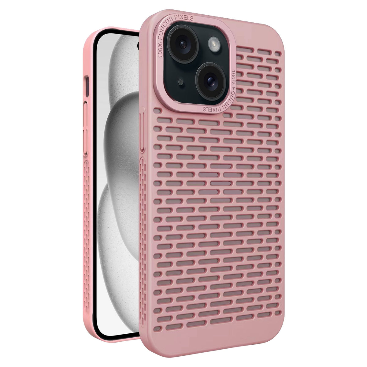 ELECTROPRIME For iPhone 15 Plus Hollow Heat Dissipation TPU Phone Case(Pink)