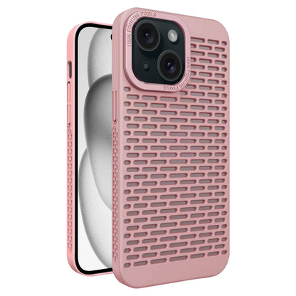 ELECTROPRIME For iPhone 15 Plus Hollow Heat Dissipation TPU Phone Case(Pink)