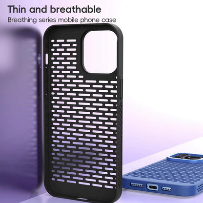 ELECTROPRIME For iPhone 15 Plus Hollow Heat Dissipation TPU Phone Case(Pink)