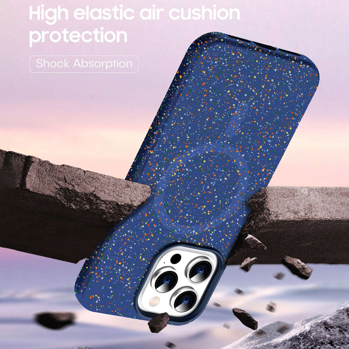 ELECTROPRIME For iPhone 15 Plus Colorful Frosted Magsafe PC Hybrid TPU Phone Case(Blue)