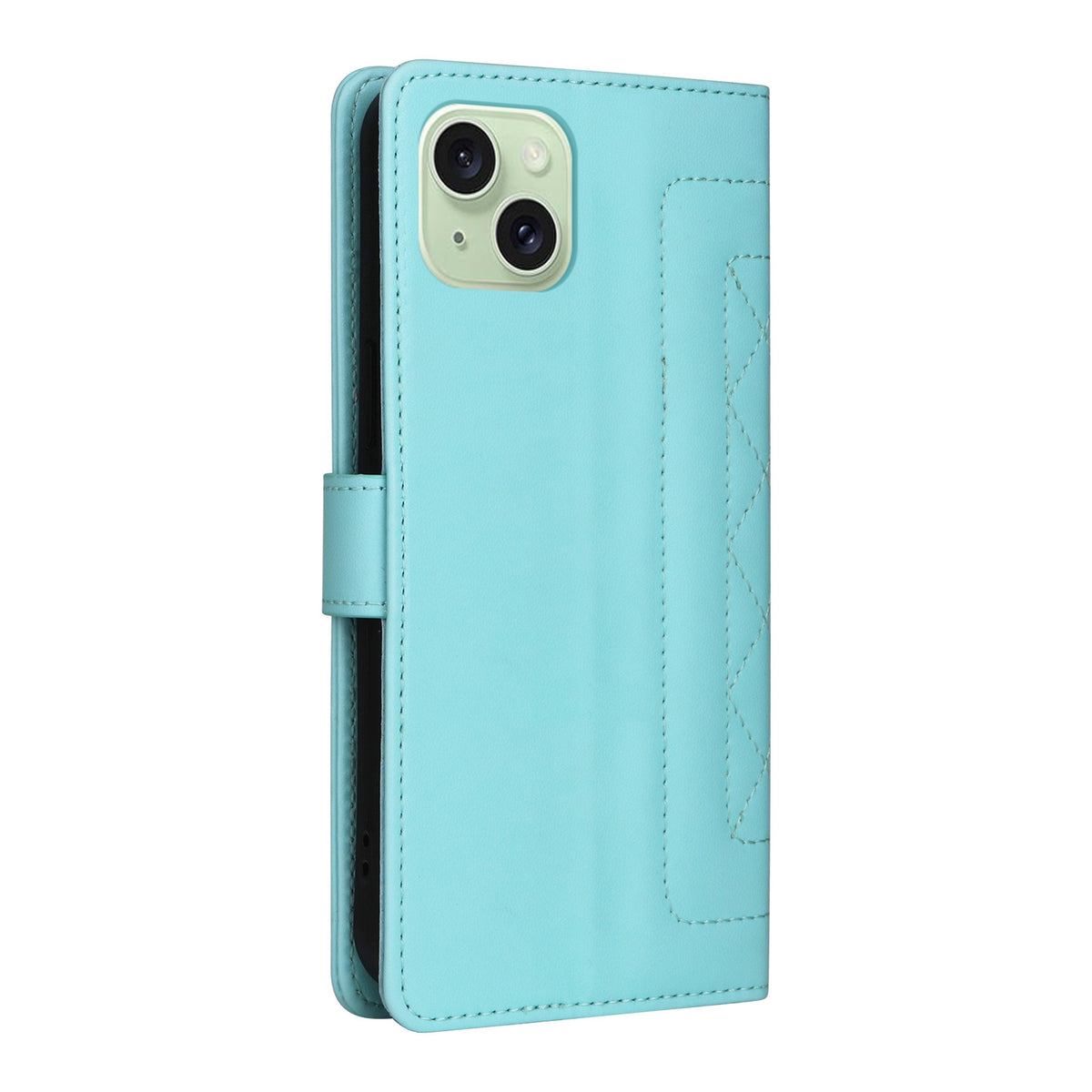 ELECTROPRIME For iPhone 15 Plus Diamond Lattice Leather Flip Phone Case(Mint Green)