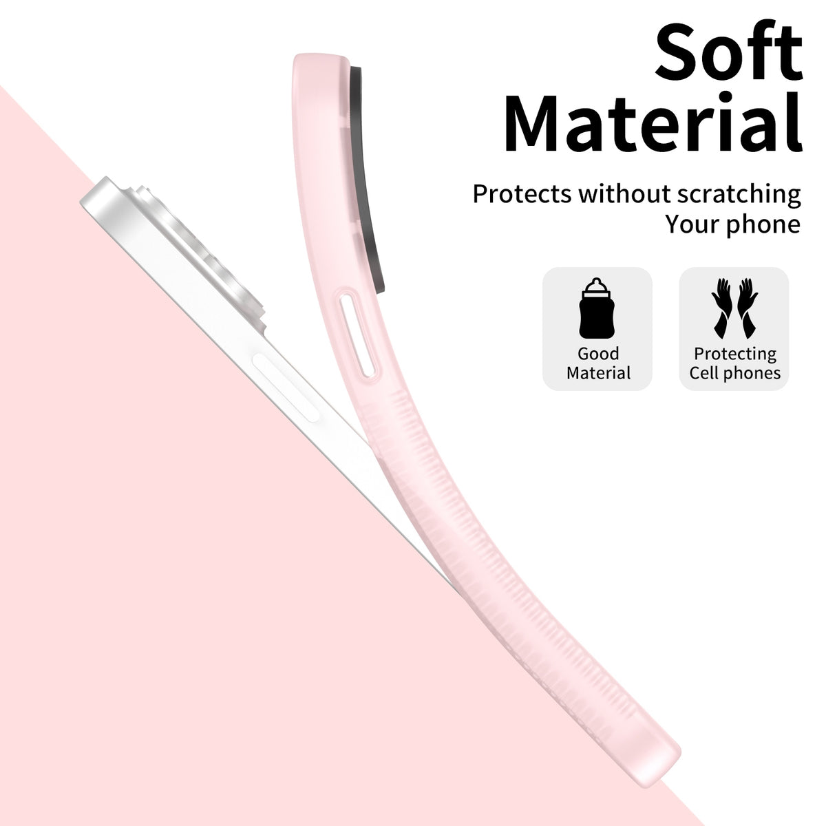 ELECTROPRIME For iPhone 15 Frame Two Color Lens Ring TPU Phone Case(Pink)
