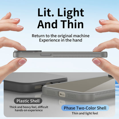 ELECTROPRIME For iPhone 15 Frame Two Color Lens Ring TPU Phone Case(Black)