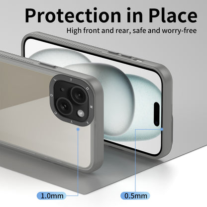 ELECTROPRIME For iPhone 15 Frame Two Color Lens Ring TPU Phone Case(Black)