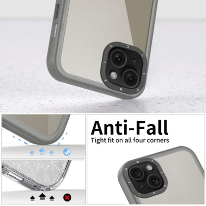 ELECTROPRIME For iPhone 15 Frame Two Color Lens Ring TPU Phone Case(Black)