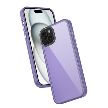ELECTROPRIME For iPhone 15 Frame Two Color Lens Ring TPU Phone Case(Purple)