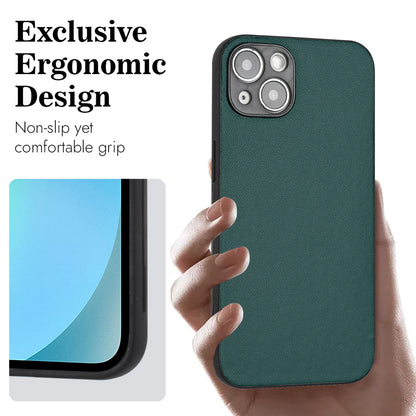 ELECTROPRIME For iPhone 15 R20 Leather Pattern Phone Single Case(Green)