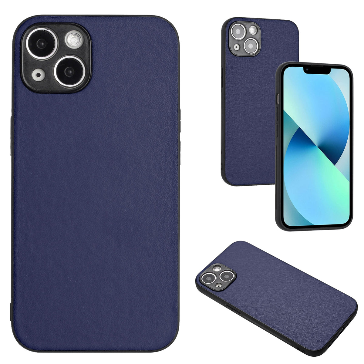 ELECTROPRIME For iPhone 15 R20 Leather Pattern Phone Single Case(Blue)