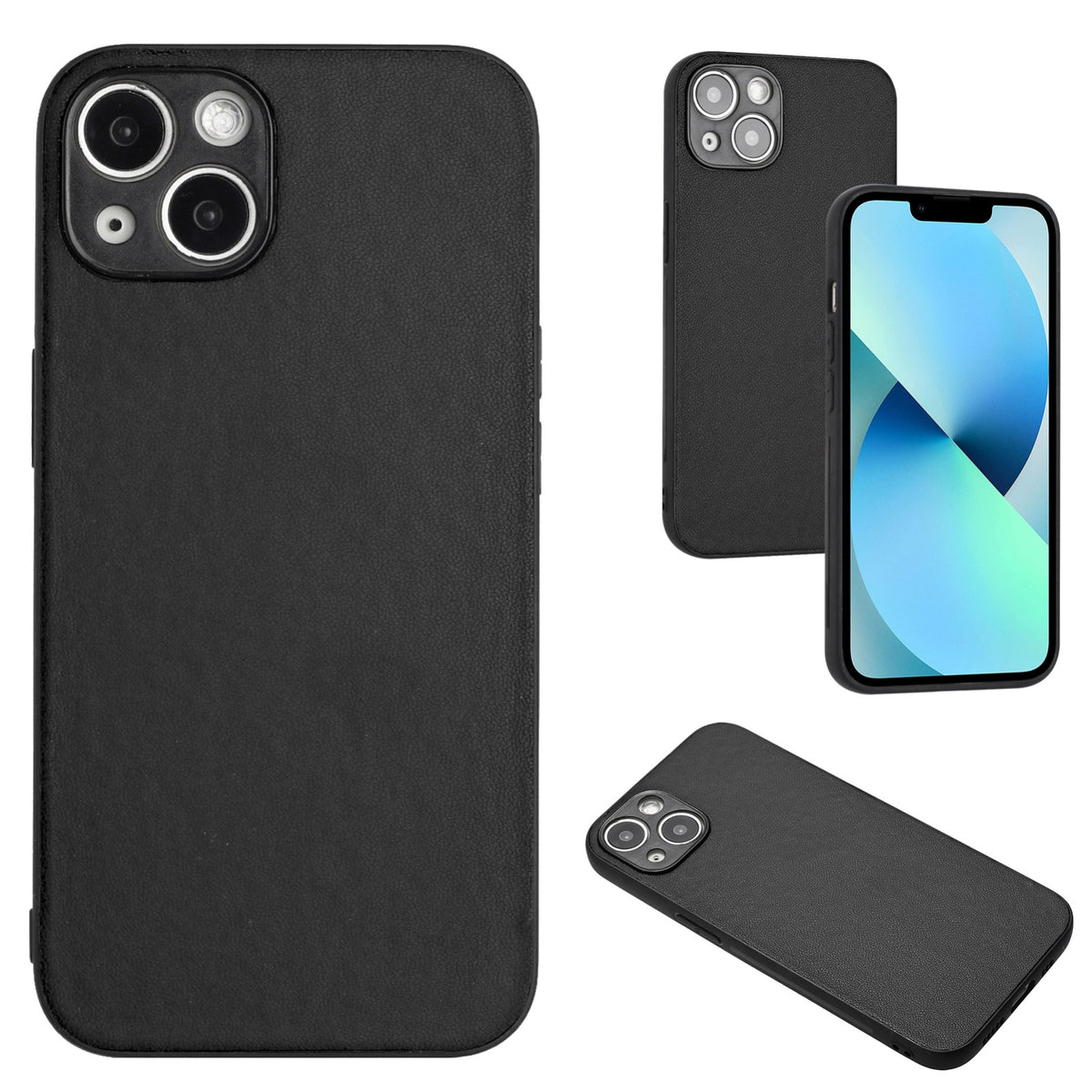 ELECTROPRIME For iPhone 15 R20 Leather Pattern Phone Single Case(Black)