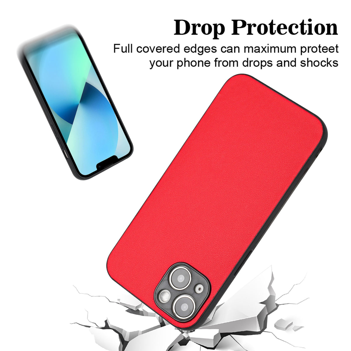 ELECTROPRIME For iPhone 15 R20 Leather Pattern Phone Single Case(Red)